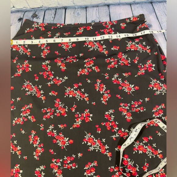 The Limited Gray Ditzy Floral Cottagecore Boho Midi Vintage Stretch Skirt 12 - Picture 4 of 8